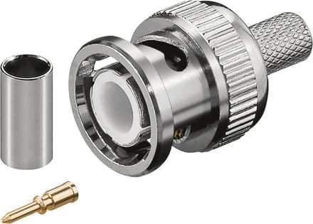 Goobay BNC-stekker soldeerbaar, voor RG-59/U-kabel, met vergulde binnenste geleider, soldeermontage