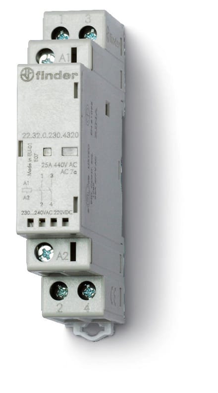Finder 25A Installatie Contactor Met LED Indicator - 22.32.0.024.4520