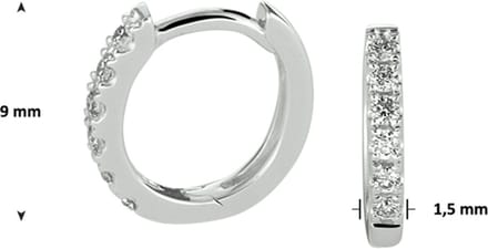 Klapoorringen Diamant 0.10ct (2x0.05ct) G Si