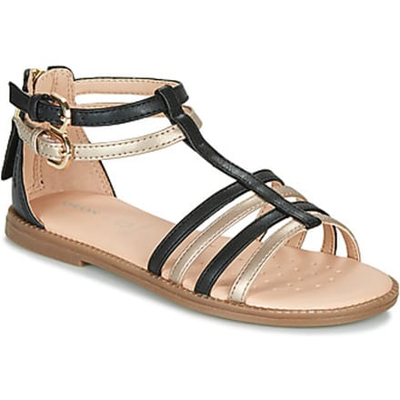GEOX SANDAL KARLY MEISJES Sandalen - ZWART/PLATINA