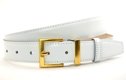 wit dames riem - gouden gesp - 3 cm breed - maat 105 totale lengte 120 cm