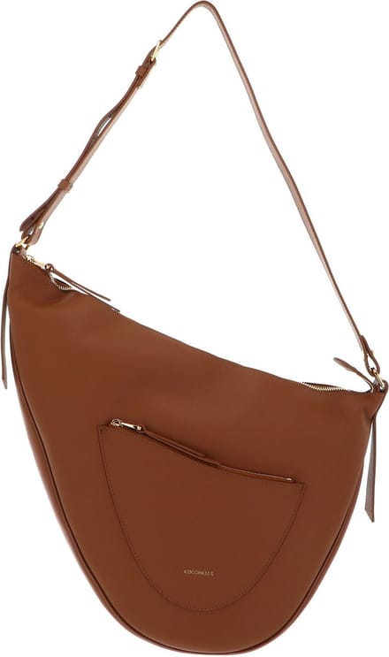 COCCINELLE Leren Schoudertas snuggle Shoulderbag Double Grainy Leather Cuir / Noir Terracotta