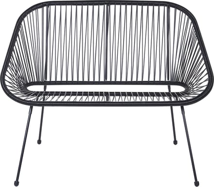 ACAPULCO - Tweezitsbank - Zwart - PE rotan