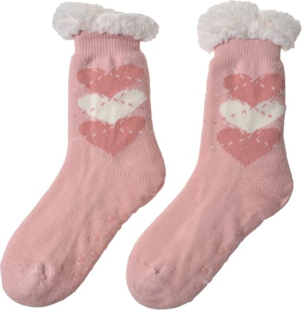 Juleeze Huissokken Dames one size Roze Synthetisch Hartjes