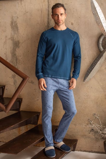 Barandi - Herenpyjama - katoen - Blue Paion
