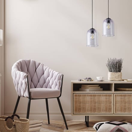 TK Lighting Hanglamp Molly, paars, Ø 14 cm, metaal/glas