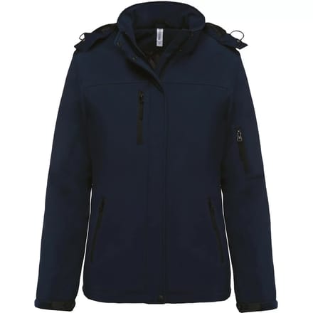 Kariban Gewatteerde softshell damesparka met capuchon K651 - Navy - M
