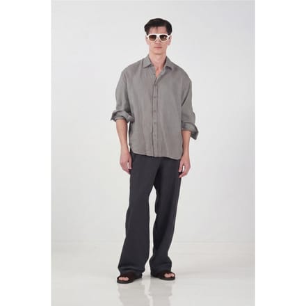Overgroot Linnenmix Lange Mouwen Shirt