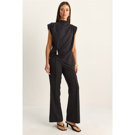 Hoge Taille Flared Leg Co-ord Set