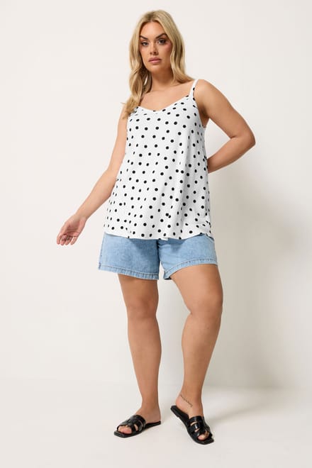 Yours Witte Cami Met Stippen En Wijde Pasvorm Size 42