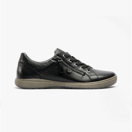 CAREN 12 Dames Leren Sneakers Zwart