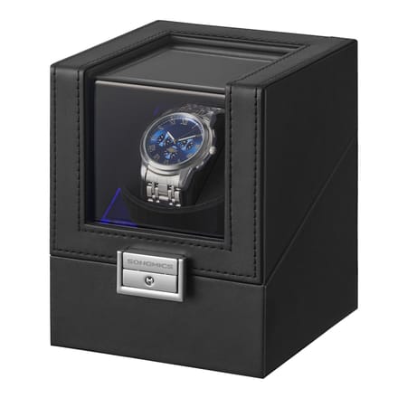 SONGMICS - Horloge Doos - Horlogewinder - Stil Werking - LED Verlichting - 4 Opwindmodi