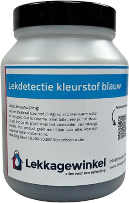 Lekdetectie kleurstof blauw 200 gram - riool - traceer - lekkage - waterlekkage