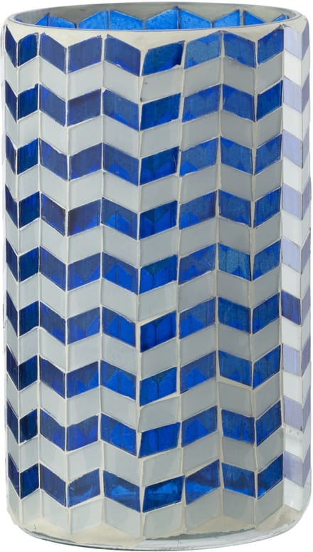 J-Line kaarshouder - glas - blauw/wit - large