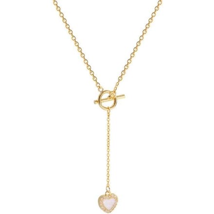 Collier en acier titane et cœur, style coréen, pendentif en zircon micro-incrusté, tendance simple, vente en gros beige