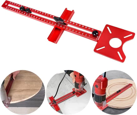 Freesgroef Beugel - Router Sjabloon Jig - Houtbewerking Precisie - 4-in-1 Multifunctioneel - 400 mm - Rood
