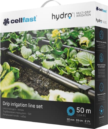 Cellfast Hydro Serie - Druppellijnset - 50 m - Efficiënt Watergebruik - UV- en Chemisch Bestendig