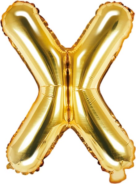 Partydeco - Folieballon Goud Letter X (35 cm)