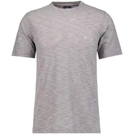 Ragman T-Shirt Soft Knit Fine Stripe Round Neck Grijs Melange / male