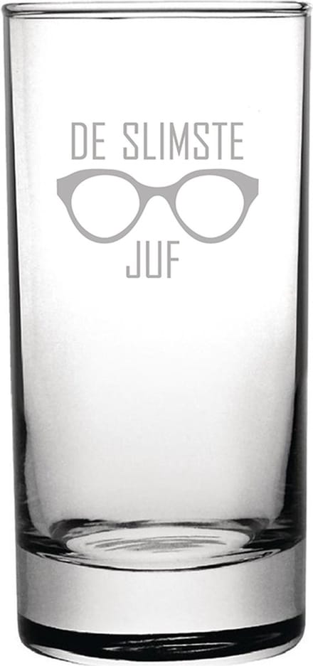 Gegraveerde longdrinkglas 28,5cl De slimste Juf