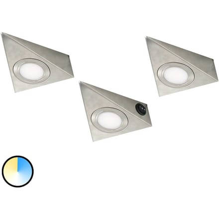 Evotec Driehoekige LED meubelverlichting CS, set van 3