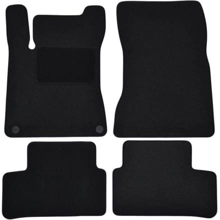 Tapis de sol - Mercedes - A-class W117 - Velours noir - 4 pièces - Antidérapant - Sur mesure