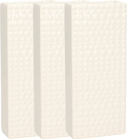 Gerimport Waterverdamper - 3x - creme wit - keramiek - 400 ml - radiatorbak luchtbevochtiger - 7,4 x 17,7 cm