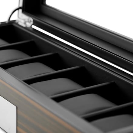 Horlogebox voor 6 Horloges van Ebbenhout Fineer