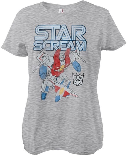 Transformers Stars-crème Washed Girly Tee dames-T-shirt heathergrijs