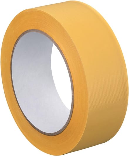 WESTEX Afplaktape PVC dwarsgeprofileerd, 38 mm x 33 m, geel