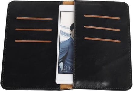 Zwart Pull-up Medium Pu portemonnee wallet voor Huawei