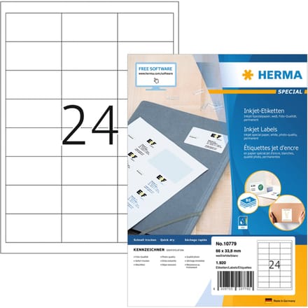 10779 - Die-cut label - 6.6 cm - 3.39 cm - 24 pc(s)