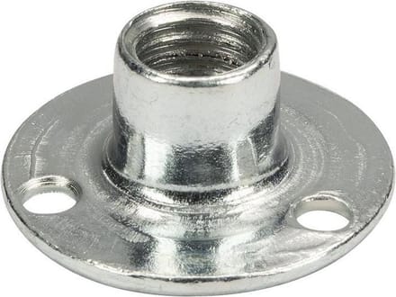 i-Fix moer op plaat | M10 | plaat Ø 27 mm | 3 schroefgaten Ø 4mm | 4 STUKS