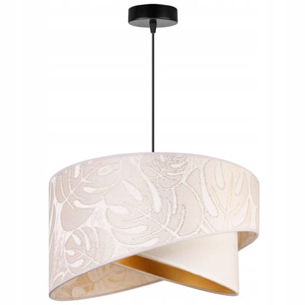 Light Home Werona 2407/LK/CZ – Hanglamp – Lampenkap 45 cm – Schuin – Crème – Zwart Frame – E27 Fitting – Modern Design