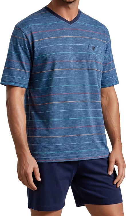 Hajo heren shortama blauw - Blauw - Maat - 48
