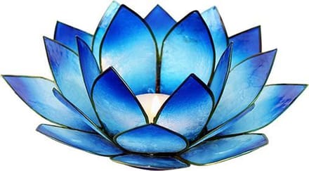 Lotus sfeerlicht blauw 2-kleurig - 13.5 cm - S