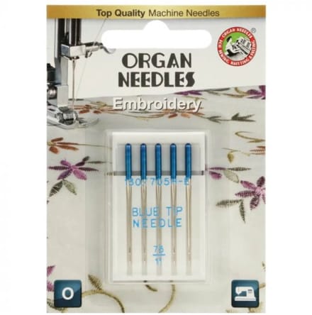 Organ Embroidery blue tip 75
