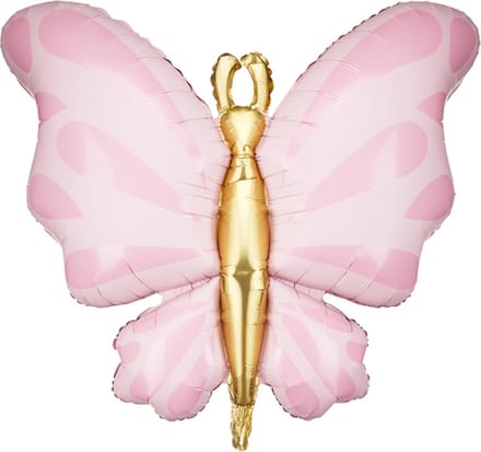 PartyDeco - Folieballon Vlinder Roze - 69 cm