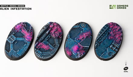 Alien Infestation Bases Pre-Painted (4x 60mm Oval )