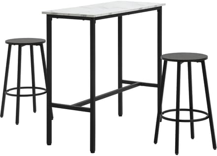 HOMCOM - Barset - 1 tafel met 2 barkrukken - verstelbare poten