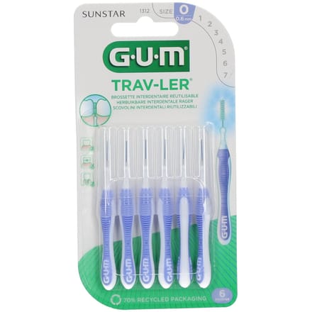 GUM® TRAV-LER® rager 0.6 mm 6 Tandenborstel