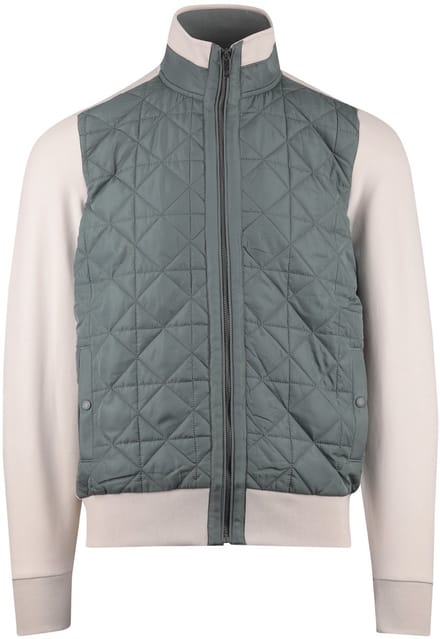Vest State of Art beige groen normale fit rits