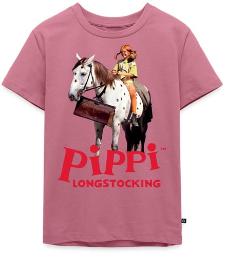 Pippi Longstocking Pippi Rijdt Op Kleine Witte Premium T Shirt Kinderen