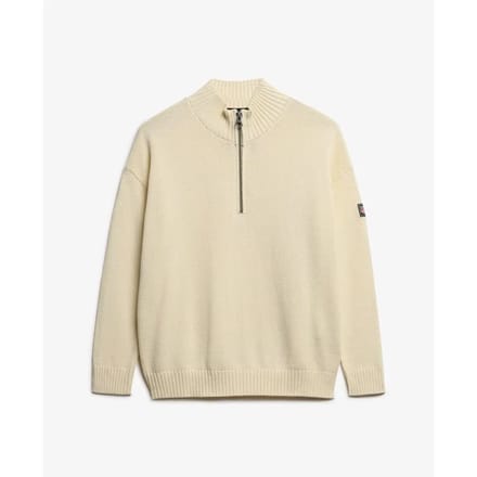 Superdry - Slouchy Gebreide Half-Zip Trui - Dames - Sweaters