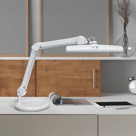 MAULintro Bureaulamp - LED - Kunststof/Metaal - Wit - Dimbaar - Kantelbare Arm - Tafellamp