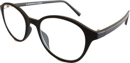 Fangle Biobased leesbril rond zwart +1.0