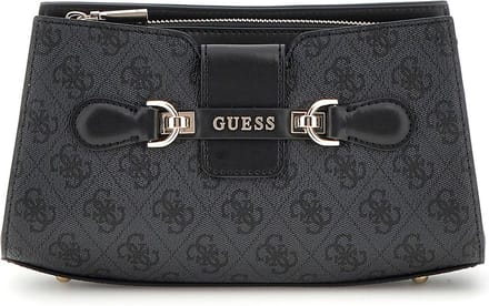 GUESS Schoudertas Nolana Crossbody Top Zip Coal Logo Donkergrijs