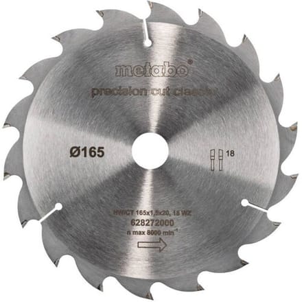 Metabo 628272000 Cirkelzaagblad 165 mm 1 stuk(s)