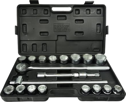 GEKO Dopsleutelset - 6-punts - 19-50 mm - 21-delig - Chroom Vanadium