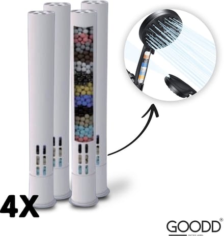 GOODD® - Douchekop filter - Waterfilter handdouche - 4Stuks - Geschikt voor GOODD - Botc - Vitasense - Besjaar